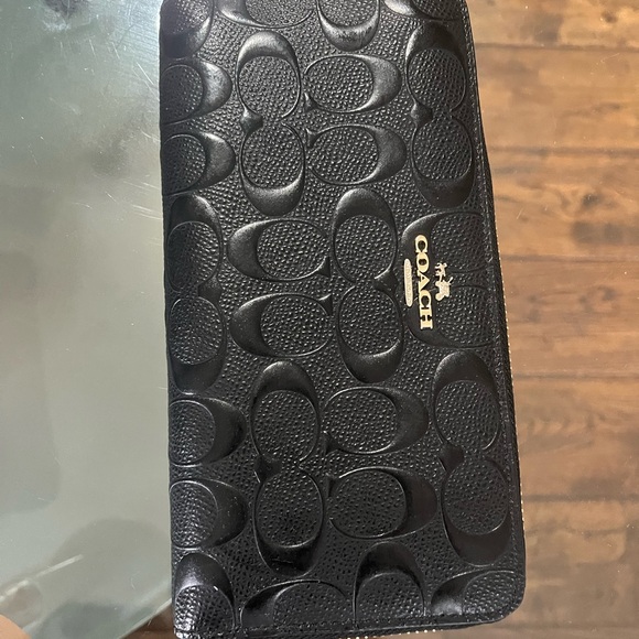 Coach Black Embossed Wallet - Picture 1 of 4